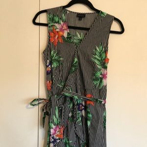 Floral high low wrap dress